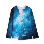 Blue Sky Universe Galaxy Space Print Long Sleeve Short Coat