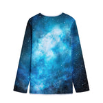 Blue Sky Universe Galaxy Space Print Long Sleeve Short Coat