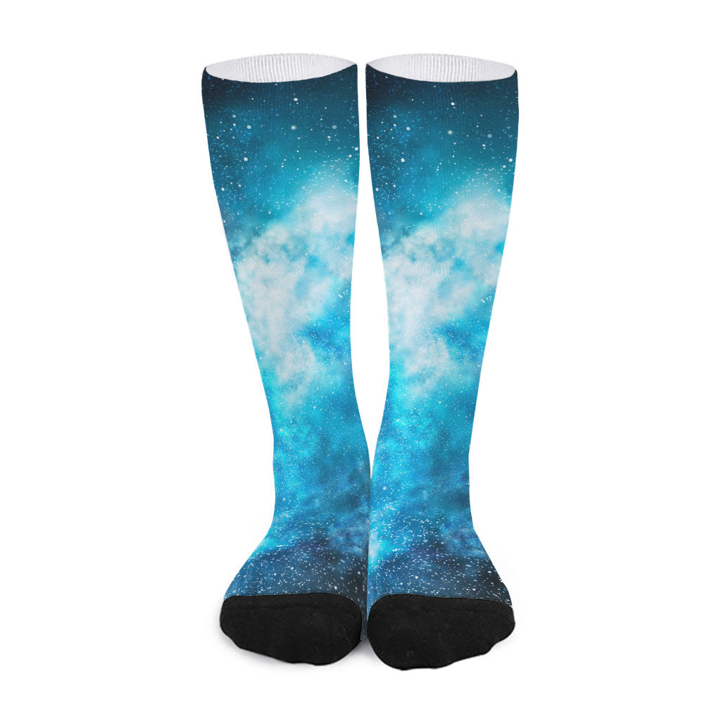 Blue Sky Universe Galaxy Space Print Long Socks