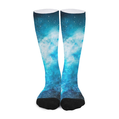 Blue Sky Universe Galaxy Space Print Long Socks