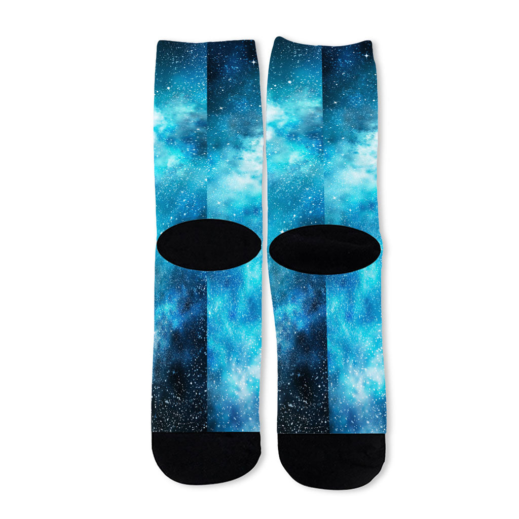 Blue Sky Universe Galaxy Space Print Long Socks