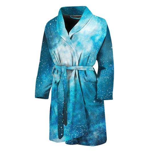 Blue Sky Universe Galaxy Space Print Men's Bathrobe