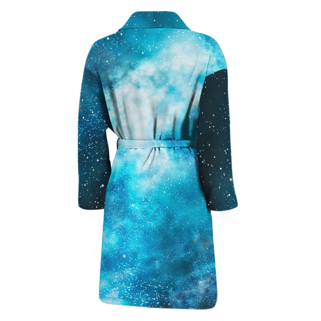 Blue Sky Universe Galaxy Space Print Men's Bathrobe