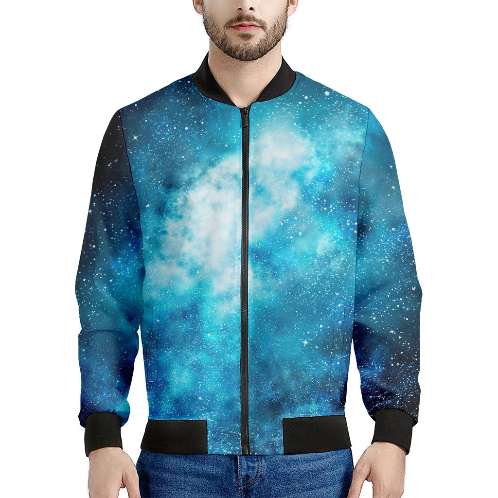 Blue Sky Universe Galaxy Space Print Men's Bomber Jacket