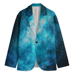 Blue Sky Universe Galaxy Space Print Men's Cotton Blazer