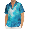 Blue Sky Universe Galaxy Space Print Men's Deep V-Neck Shirt