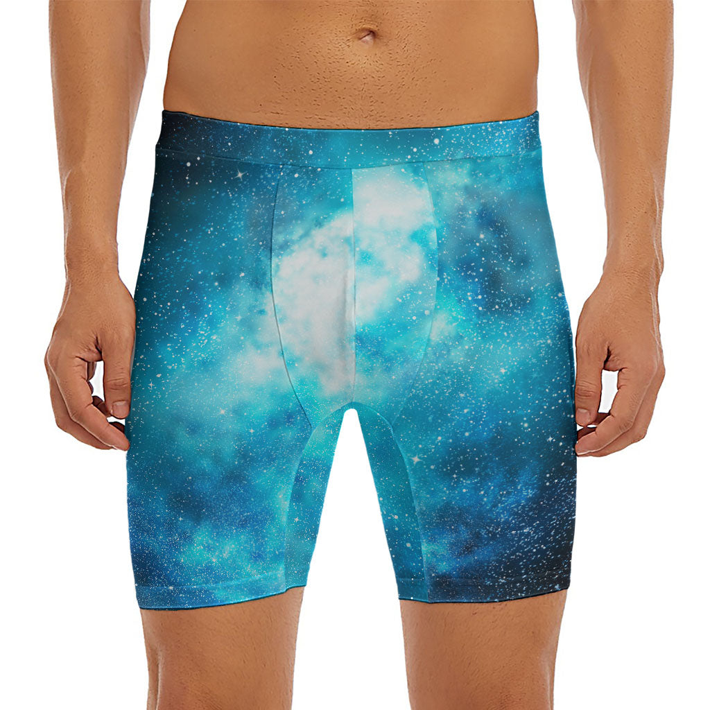 Blue Sky Universe Galaxy Space Print Men's Long Boxer Briefs