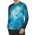 Blue Sky Universe Galaxy Space Print Men's Long Sleeve Rash Guard