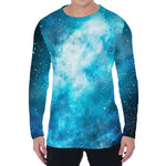 Blue Sky Universe Galaxy Space Print Men's Long Sleeve T-Shirt