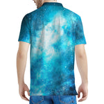 Blue Sky Universe Galaxy Space Print Men's Polo Shirt