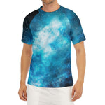 Blue Sky Universe Galaxy Space Print Men's Short Sleeve Rash Guard