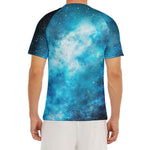 Blue Sky Universe Galaxy Space Print Men's Short Sleeve Rash Guard