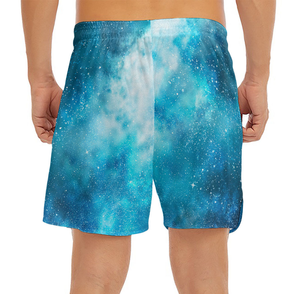 Blue Sky Universe Galaxy Space Print Men's Split Running Shorts