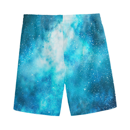 Blue Sky Universe Galaxy Space Print Men's Sports Shorts