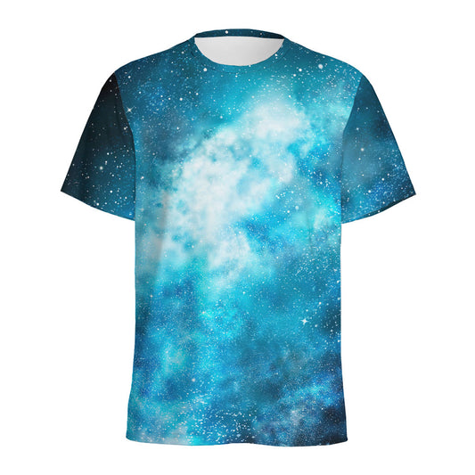 Blue Sky Universe Galaxy Space Print Men's Sports T-Shirt