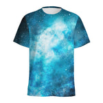 Blue Sky Universe Galaxy Space Print Men's Sports T-Shirt