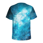 Blue Sky Universe Galaxy Space Print Men's Sports T-Shirt