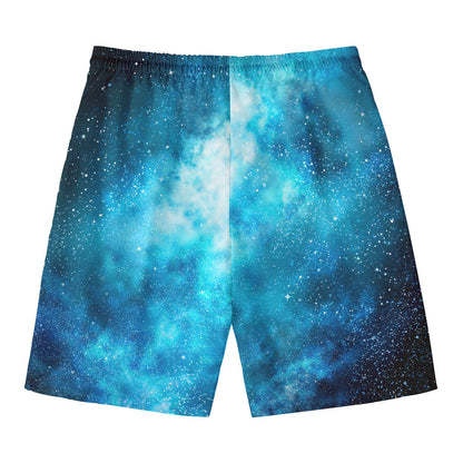Blue Sky Universe Galaxy Space Print Men's Swim Trunks