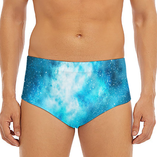 Blue Sky Universe Galaxy Space Print Men's Triangle Swim Briefs