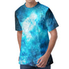 Blue Sky Universe Galaxy Space Print Men's Velvet T-Shirt