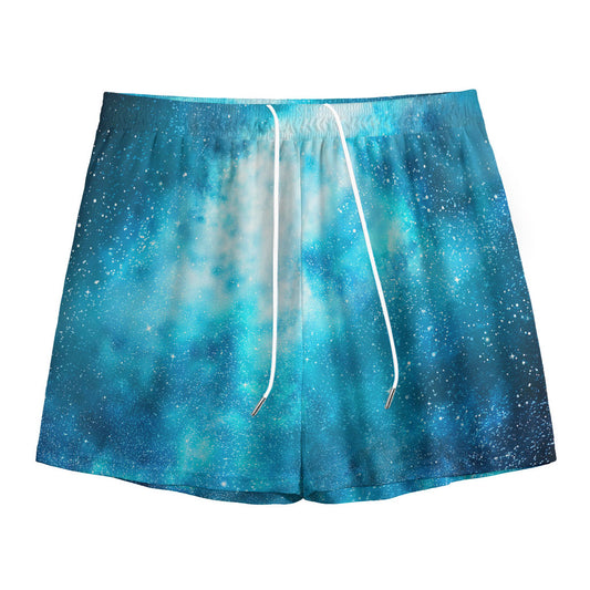 Blue Sky Universe Galaxy Space Print Mesh Shorts