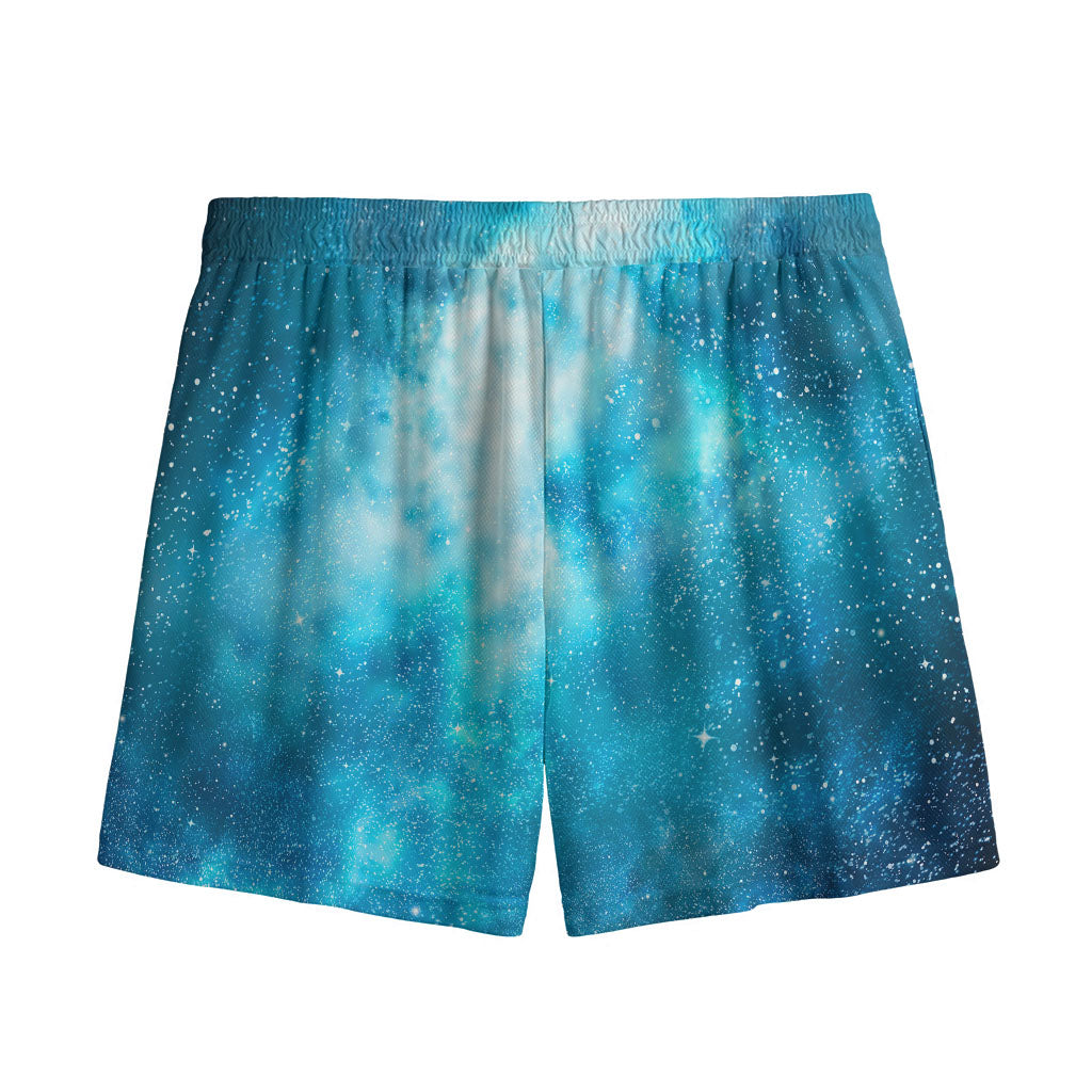 Blue Sky Universe Galaxy Space Print Mesh Shorts