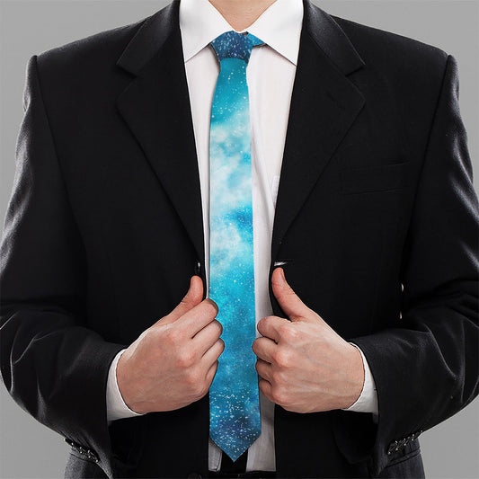 Blue Sky Universe Galaxy Space Print Necktie