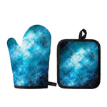 Blue Sky Universe Galaxy Space Print Oven Mitt And Pot Holder Set
