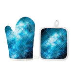 Blue Sky Universe Galaxy Space Print Oven Mitt And Pot Holder Set