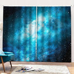 Blue Sky Universe Galaxy Space Print Pencil Pleat Curtains