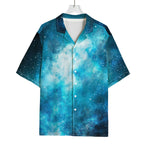Blue Sky Universe Galaxy Space Print Rayon Hawaiian Shirt
