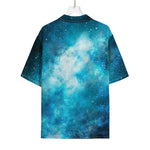Blue Sky Universe Galaxy Space Print Rayon Hawaiian Shirt