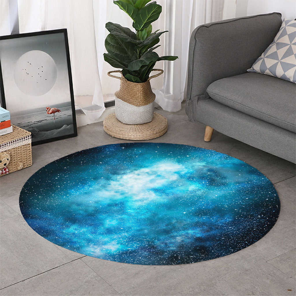 Blue Sky Universe Galaxy Space Print Round Rug