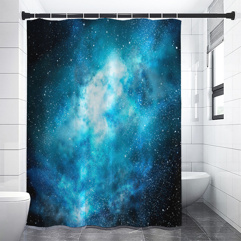 Blue Sky Universe Galaxy Space Print Shower Curtain