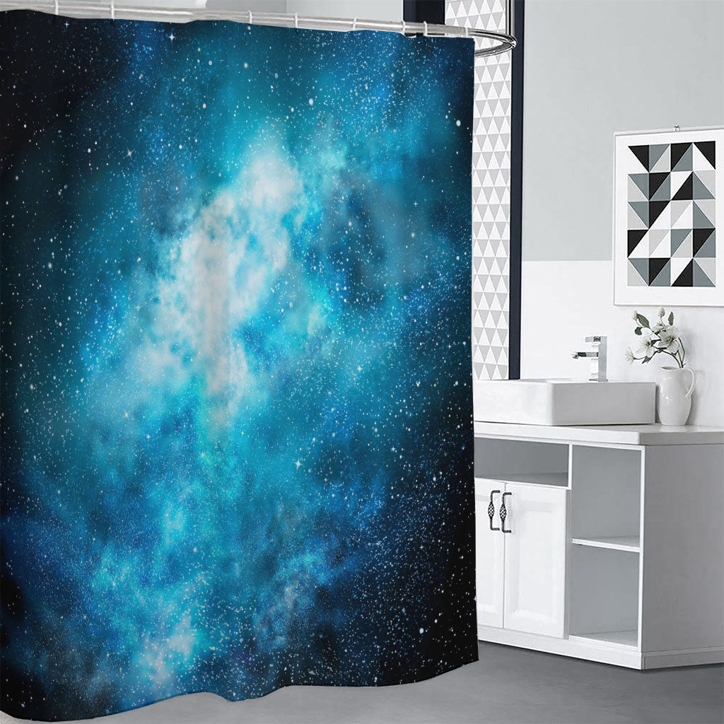 Blue Sky Universe Galaxy Space Print Shower Curtain