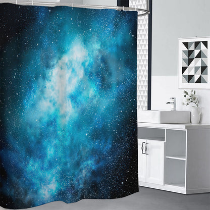 Blue Sky Universe Galaxy Space Print Shower Curtain