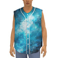 Blue Sky Universe Galaxy Space Print Sleeveless Baseball Jersey