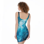 Blue Sky Universe Galaxy Space Print Sleeveless Bodycon Dress