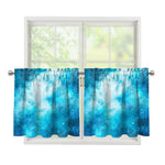 Blue Sky Universe Galaxy Space Print Tier Curtains