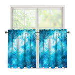 Blue Sky Universe Galaxy Space Print Tier Curtains
