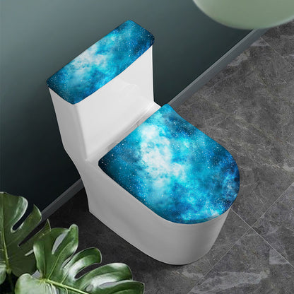 Blue Sky Universe Galaxy Space Print Toilet Lid And Tank Cover Set