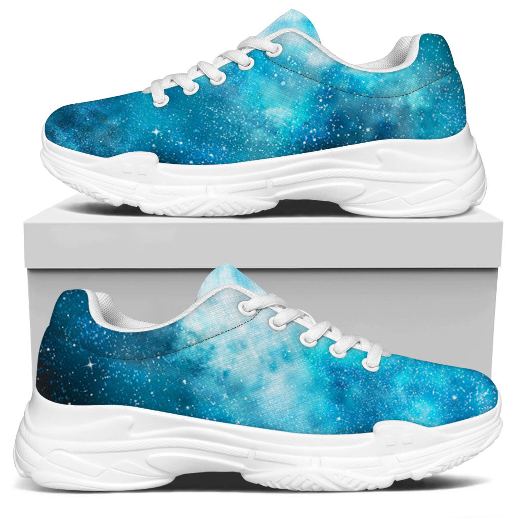 Blue Sky Universe Galaxy Space Print White Chunky Shoes