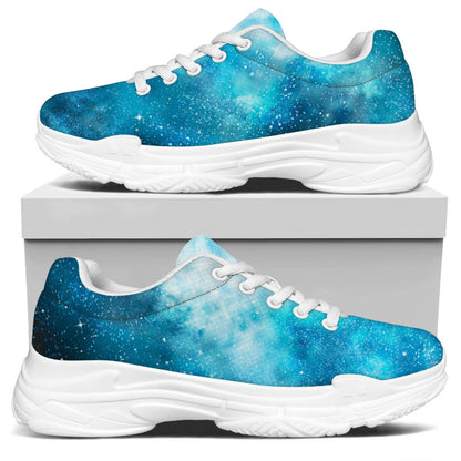 Blue Sky Universe Galaxy Space Print White Chunky Shoes