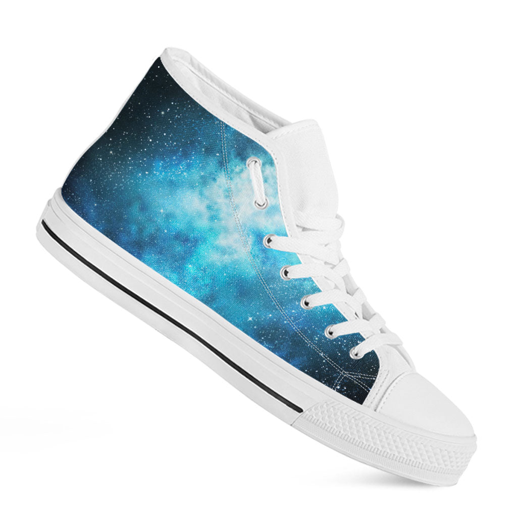 Blue Sky Universe Galaxy Space Print White High Top Sneakers