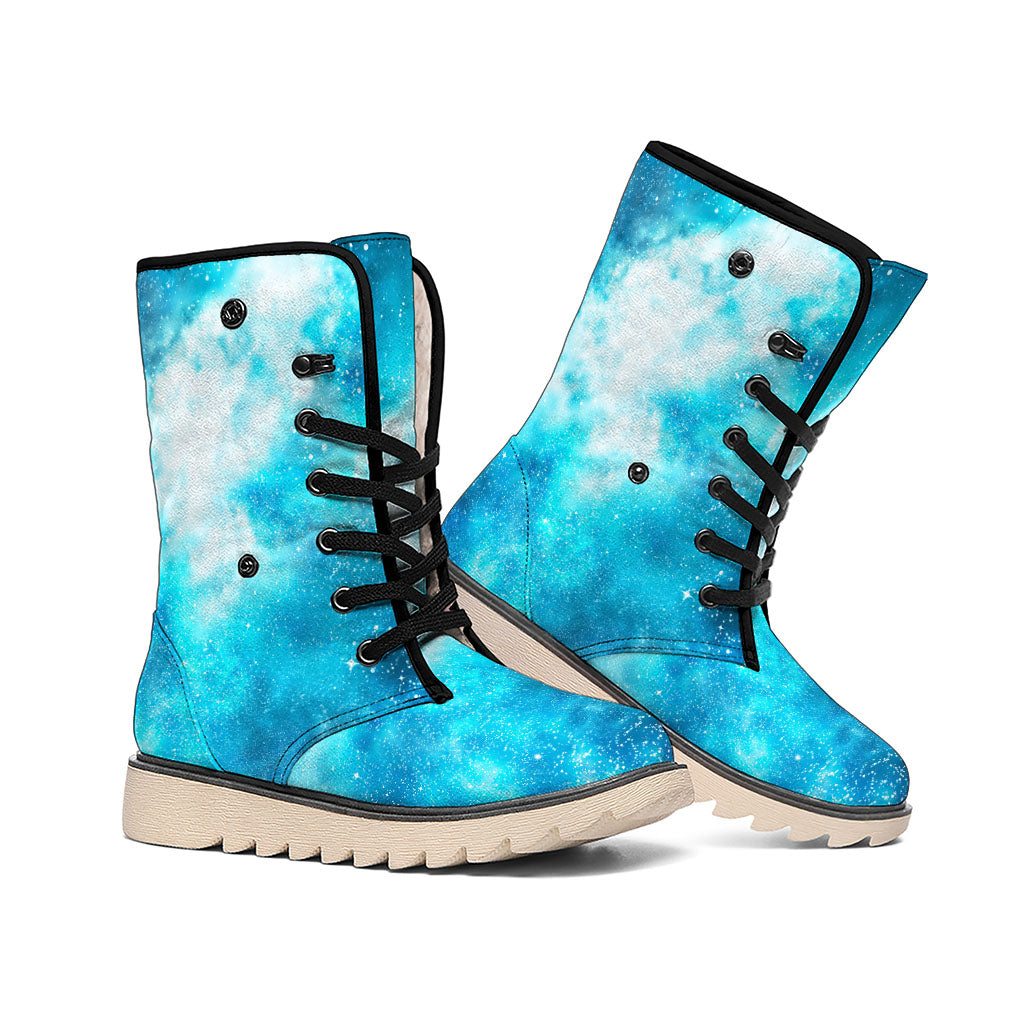 Blue Sky Universe Galaxy Space Print Winter Boots