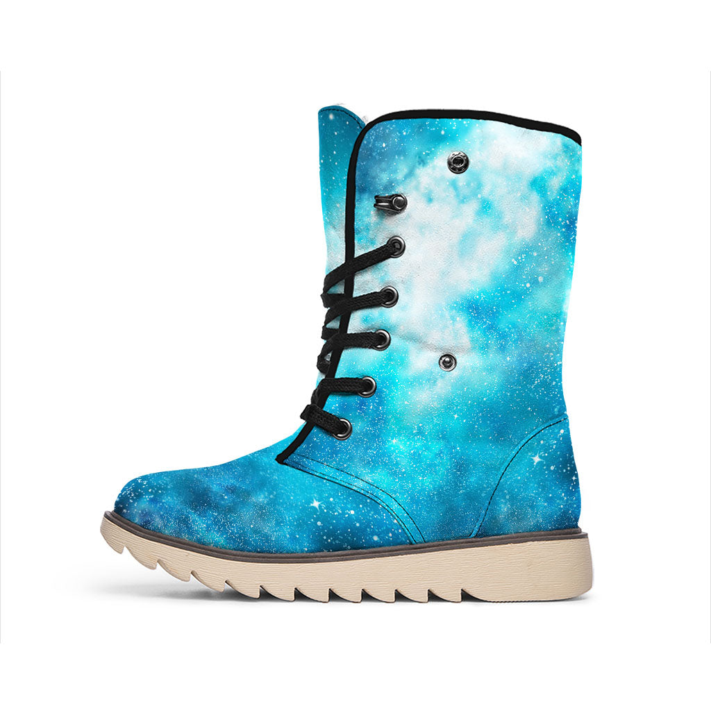 Blue Sky Universe Galaxy Space Print Winter Boots