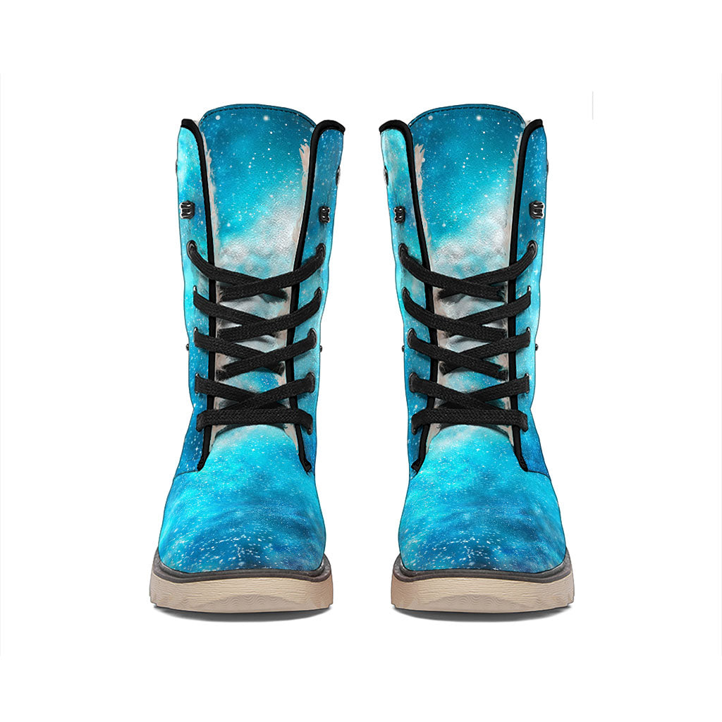 Blue Sky Universe Galaxy Space Print Winter Boots