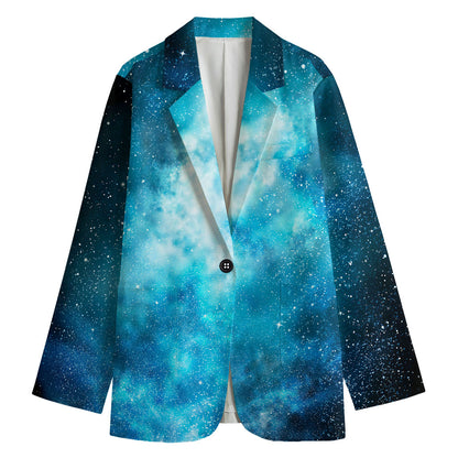 Blue Sky Universe Galaxy Space Print Women's Blazer