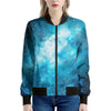 Blue Sky Universe Galaxy Space Print Women's Bomber Jacket
