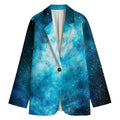 Blue Sky Universe Galaxy Space Print Women's Cotton Blazer
